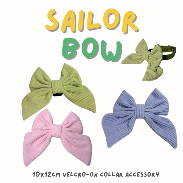 Pastel Sailor Bow (Velcro-On Collar & Harness Accessory)