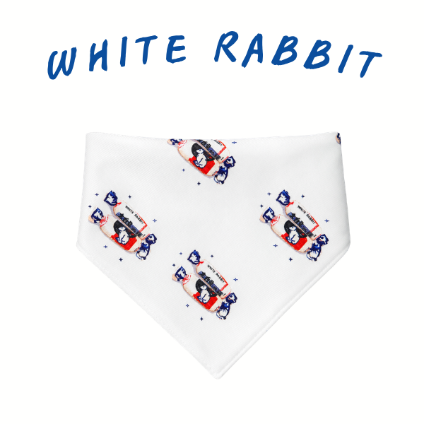 White Rabbit Scrunchie Bandana (water-repellent)