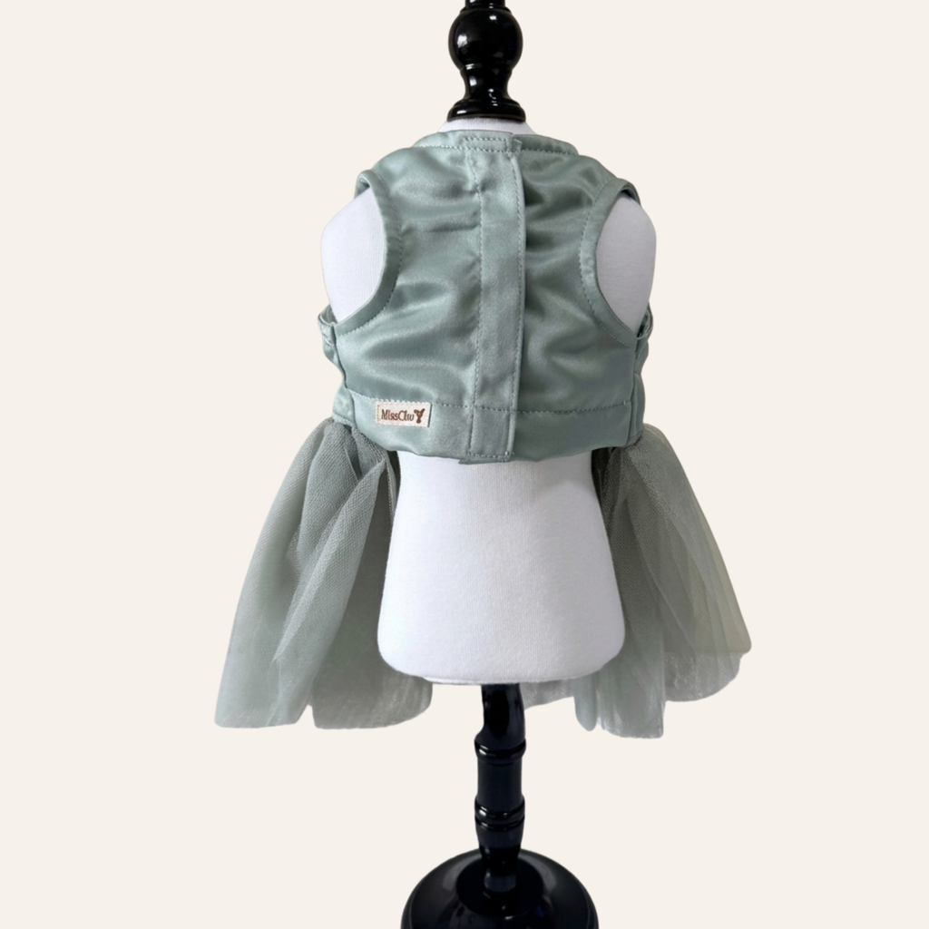 Dream Tutu Pet Dress Collection – Ivory/Sage Mint