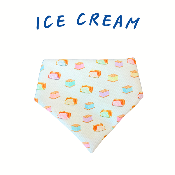 Ice Cream Scrunchie Bandana (water-repellent)
