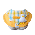 Sunny Duckling Plaid Scarf Pet Bib – Yellow Farmhouse Collar with Plush Duck