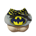 Dark Knight Hero Cape Pet Bib – Sleek Grey Comic Book Collar with Bat Pattern Bow