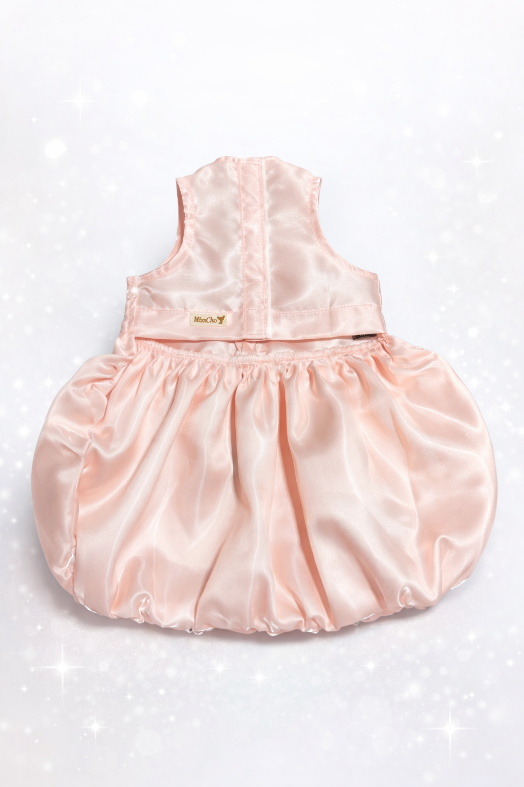 Baby Pink Satin Bow Bubble Dress