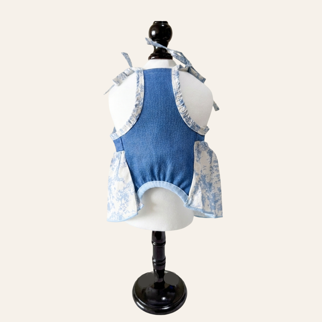 Floral Summer Dress - Daisy Cream & Blue Blossom Edition