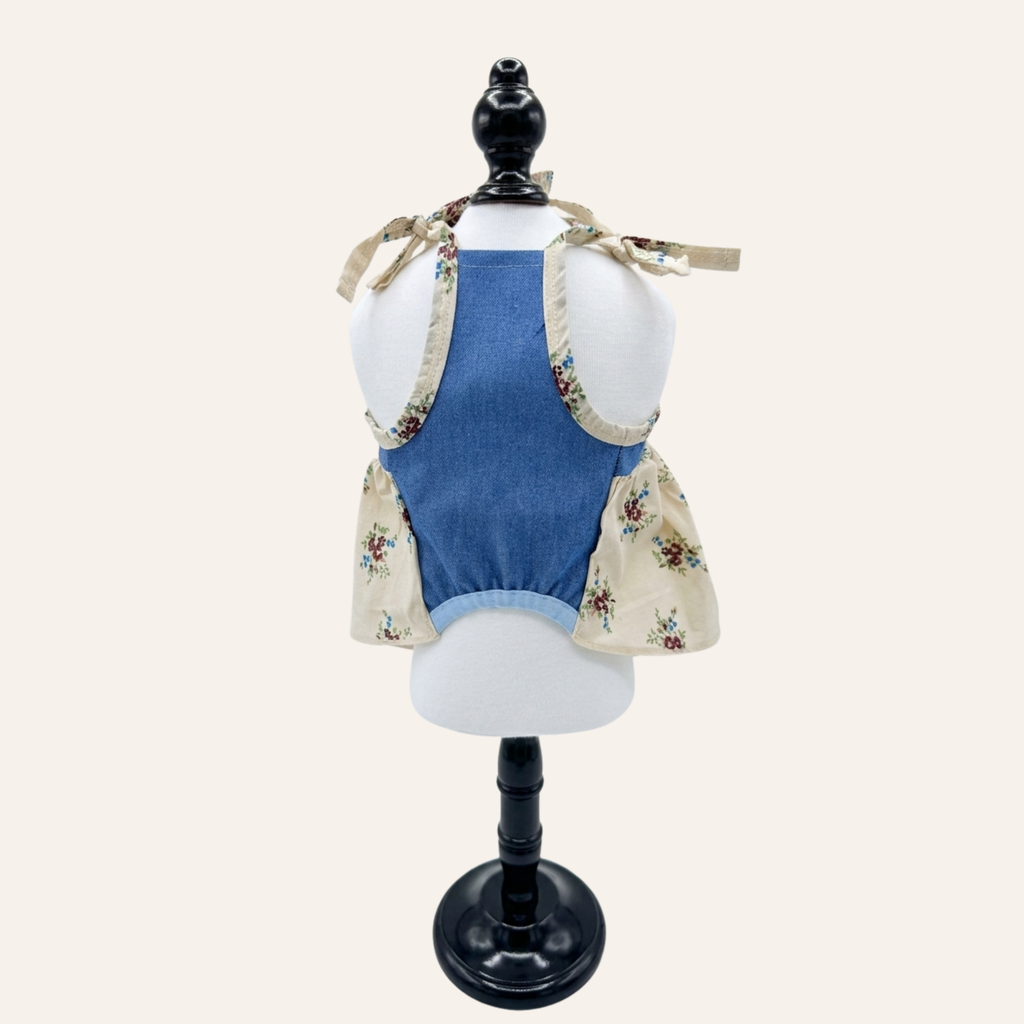 Floral Summer Dress - Daisy Cream & Blue Blossom Edition