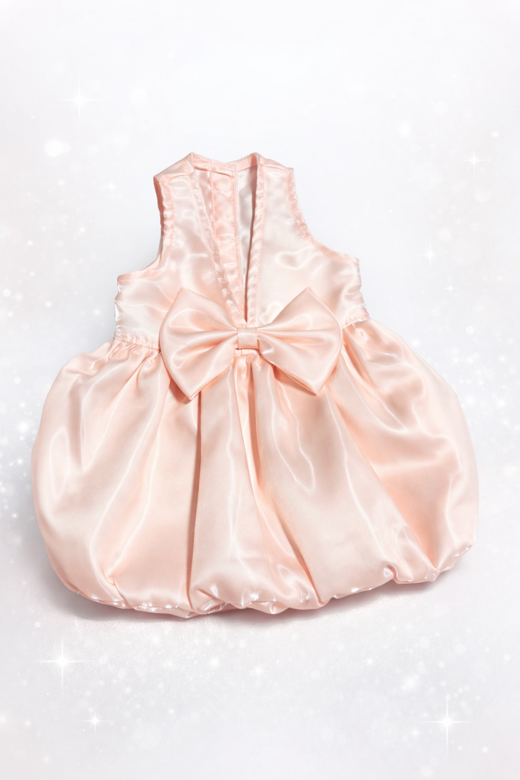 Baby Pink Satin Bow Bubble Dress